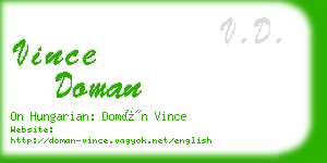 vince doman business card